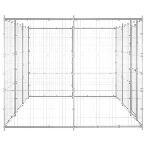 Chenil extérieur cage enclos parc animaux chien extérieur acier galvanisé 7,26 m²  02_0000428
