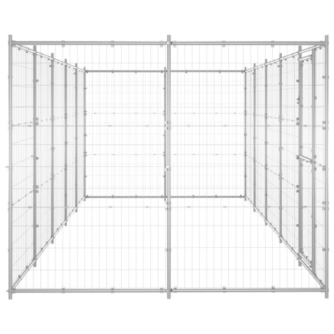 Chenil extérieur cage enclos parc animaux chien extérieur acier galvanisé 12,1 m²  02_0000406