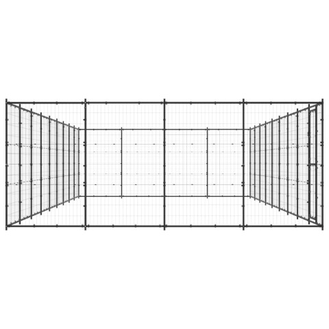 Chenil extérieur cage enclos parc animaux chien d'extérieur pour chiens acier 43,56 m²  02_0000373