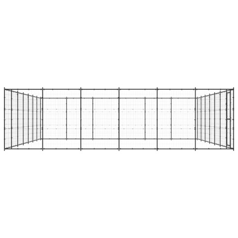 Chenil extérieur cage enclos parc animaux chien d'extérieur pour chiens acier 50,82 m²  02_0000374