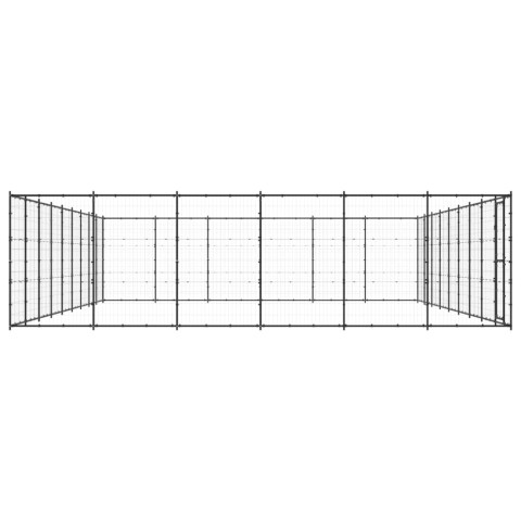 Chenil extérieur cage enclos parc animaux chien d'extérieur pour chiens acier 65,34 m²  02_0000376