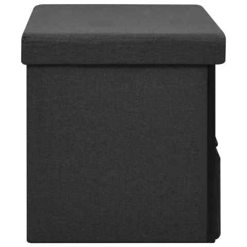 Banc de rangement pliable 76x38x38 cm faux lin - Couleur au choix