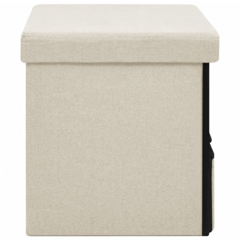 Banc de rangement pliable 76x38x38 cm faux lin - Couleur au choix