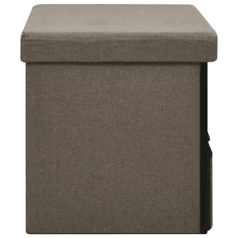 Banc de rangement pliable 76x38x38 cm faux lin - Couleur au choix