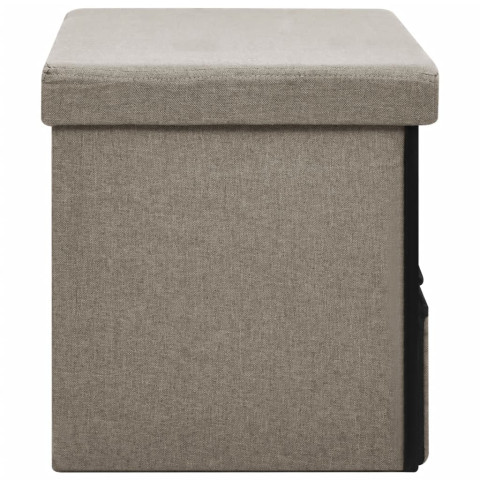 Banc de rangement pliable 76x38x38 cm faux lin - Couleur au choix