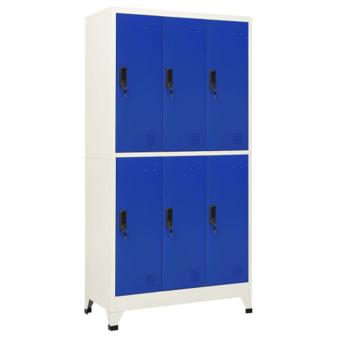 Armoire à casier avec 6 compartiments acier 90x45x180 cm - Couleur au choix