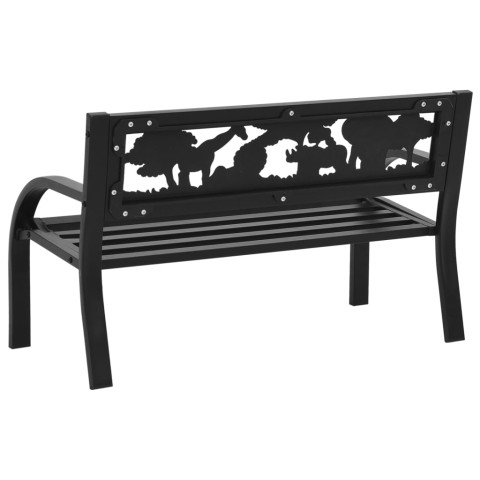 Banc de jardin meuble de patio d'extérieur terrasse pour enfants 86 cm acier 