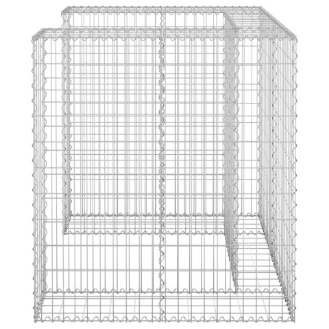 Mur en gabion pour poubelle acier galvanisé 110x100x110 cm