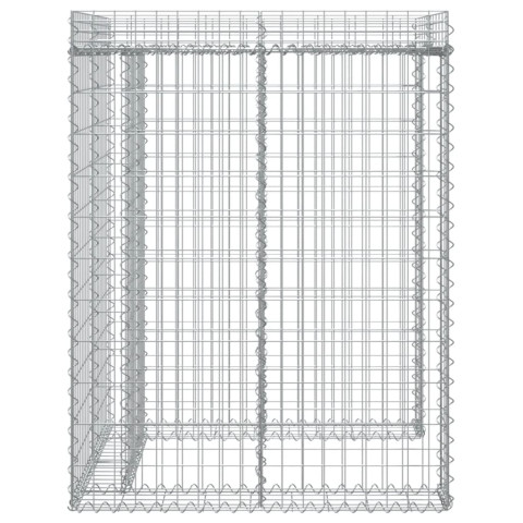 Mur de gabion pour poubelle 110x91x120 cm fer galvanisé