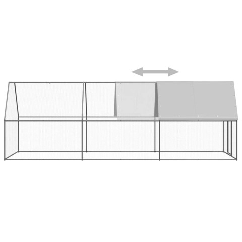 Poulailler d'extérieur 2x6x2 m acier galvanisé