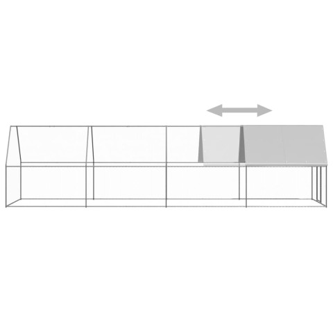 Poulailler d'extérieur 2x8x2 m acier galvanisé