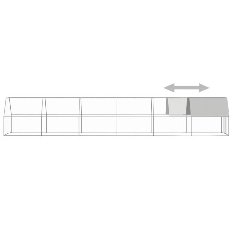 Poulailler d'extérieur 2x12x2 m acier galvanisé