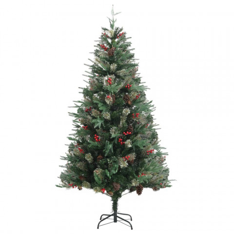 Sapin de noël avec pommes de pin vert 195 cm pvc et pe