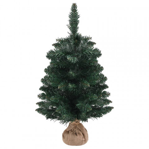 Sapin de noël artificiel avec support vert 60 cm pvc