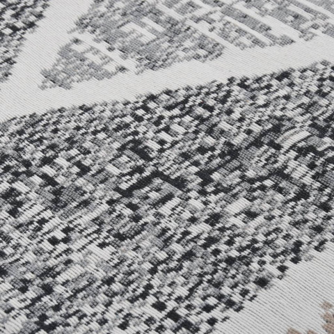 Tapis noir et gris 160x230 cm coton