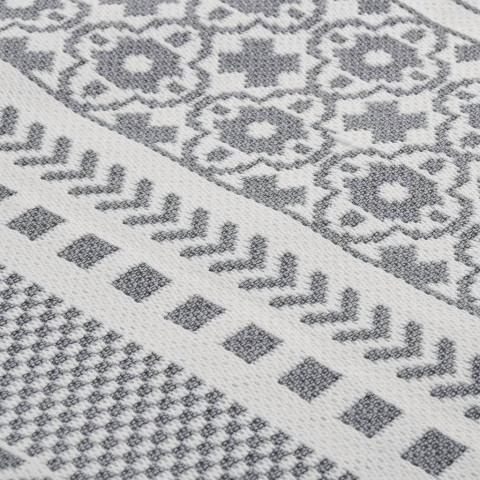 Tapis gris et blanc 80x300 cm coton