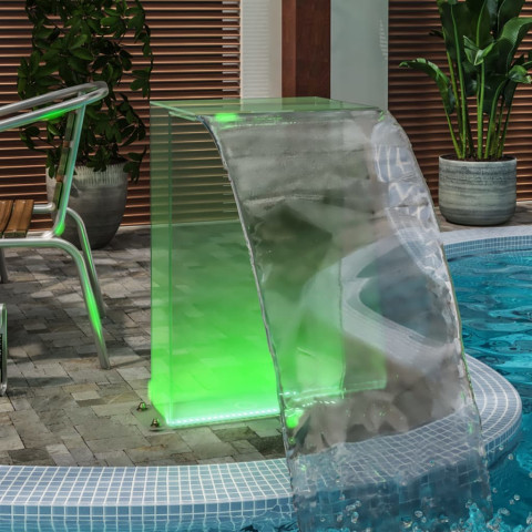 Fontaine de piscine avec led rvb acrylique 51 cm