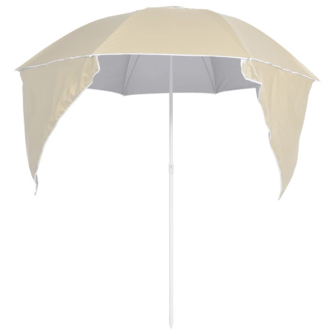 Parasol de plage avec parois latérales sableux 215 cm