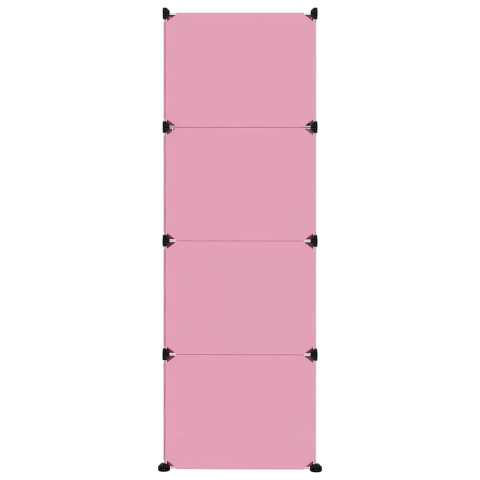 Armoire de rangement pour enfants avec 12 cubes rose pp