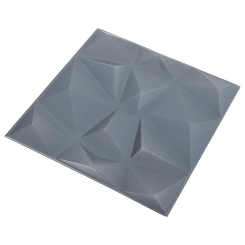 Panneaux muraux 3d 24 pcs 50x50 cm gris diamant 6 m²