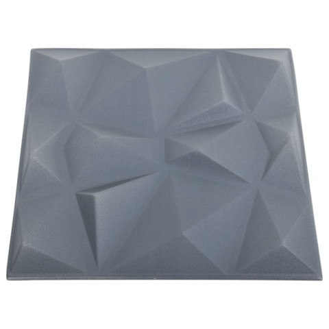 Panneaux muraux 3d 48 pcs 50x50 cm gris diamant 12 m²