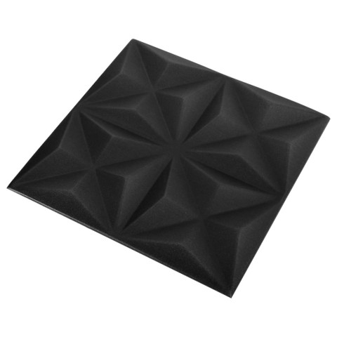 Panneaux muraux 3d 12 pcs 50x50 cm noir origami 3 m²
