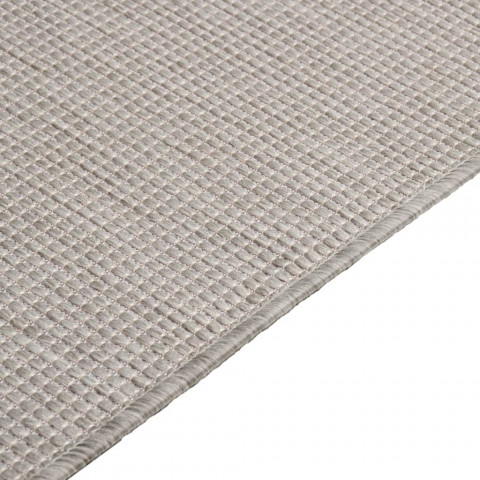 Tapis à tissage plat d'extérieur 140x200 cm taupe