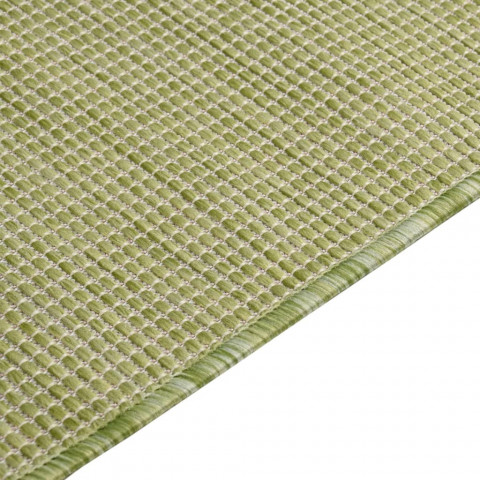 Tapis à tissage plat d'extérieur 140x200 cm vert