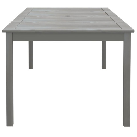 Table de jardin gris 200x100x75 cm bois d'acacia solide