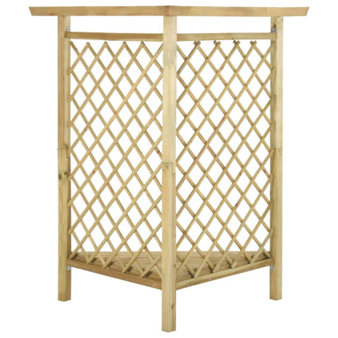 Pergola d'angle avec banc 166x81x174 cm bois de pin imprégné