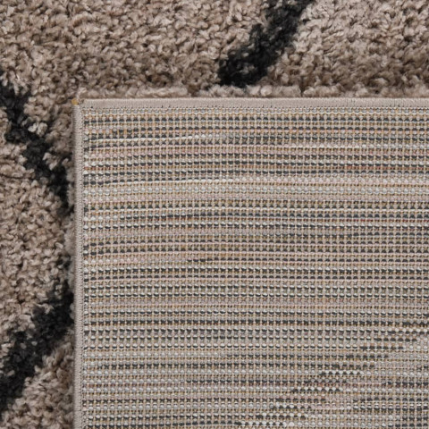 Tapis shaggy à poils longs beige et anthracite 160x230 cm