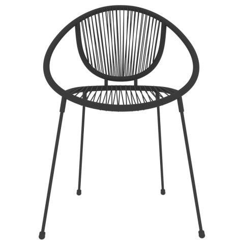 Ensemble de salle à manger de jardin 3 pcs noir