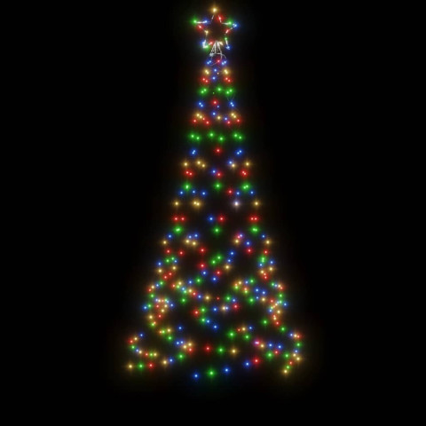  Sapin de Noël avec piquet Coloré 200 LED 180 cm