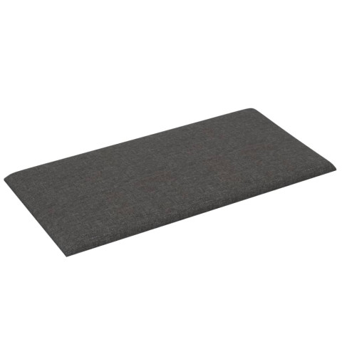 Panneaux muraux 12 pcs gris foncé 30x15 cm tissu 0,54 m²