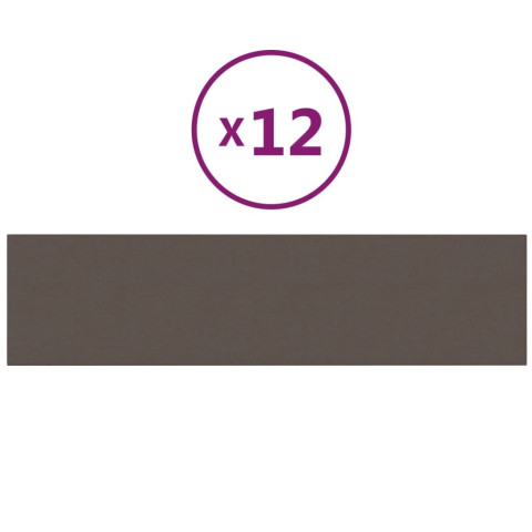 Panneaux muraux 12 pcs 60x15 cm tissu 1,08 m² - Couleur au choix