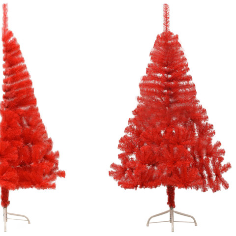 Demi sapin de noël artificiel avec support - pvc - Couleur et longueur au choix