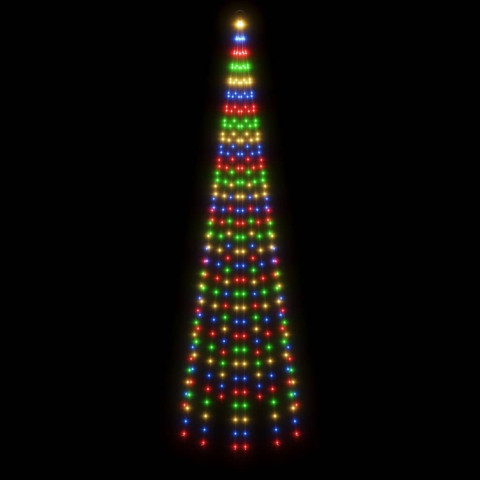 Sapin de noël sur mât de drapeau 310 led - 300 cm - Couleur d'éclairage au choix