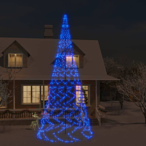 Sapin de noël sur mât de drapeau 3000 led - 800 cm - Couleur d'éclairage au choix