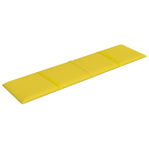 Panneaux muraux 12 pcs jaune clair 60x15 cm tissu 1,08 m²