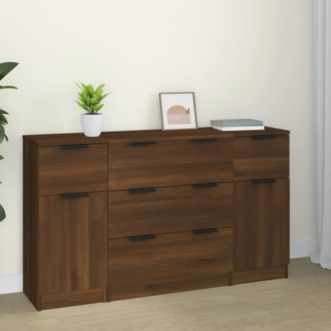 Ensemble de buffets 3 pcs bois d'ingénierie - Couleur au choix