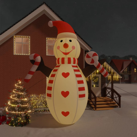 Bonhomme de neige gonflable avec led - Longueur au choix
