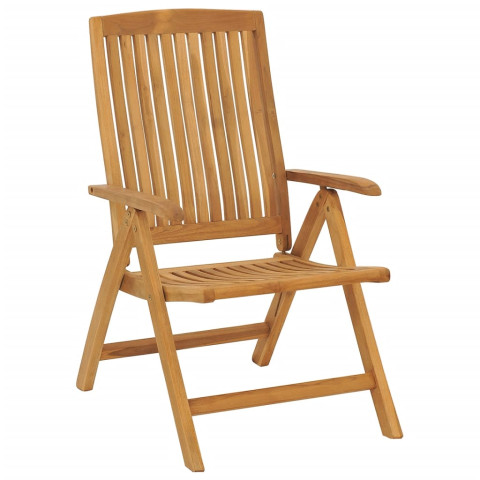 Chaises de jardin inclinables 2pcs et coussins bois massif teck