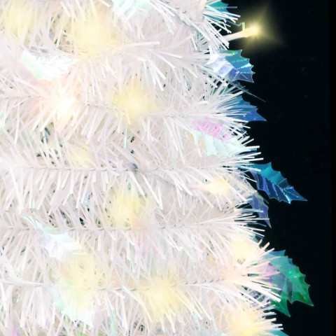  Sapin de Noël artificiel escamotable 100 LED blanc 150 cm