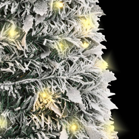  Sapin de Noël artificiel escamotable avec neige floquée 100 LED