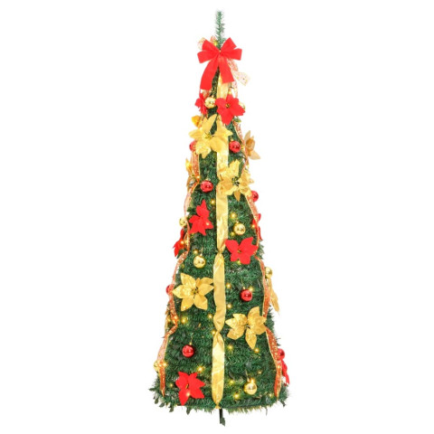  Sapin de Noël artificiel escamotable 50 LED vert 120 cm