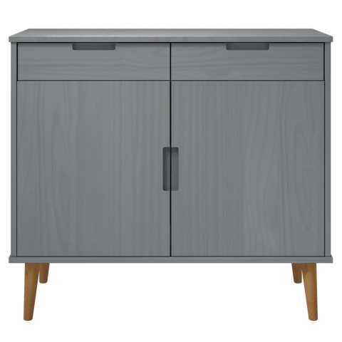 Buffet molde gris 90x40x80 cm bois massif de pin