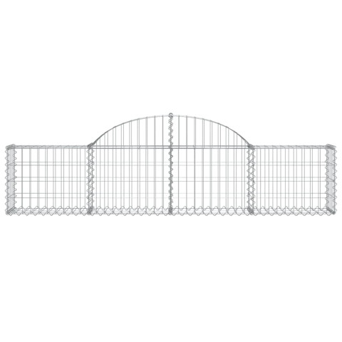 Paniers à gabions arqués 5 pcs 200x30x40/60 cm fer galvanisé