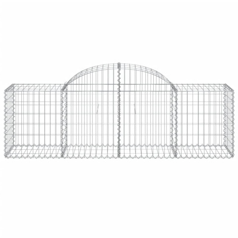 Paniers à gabions arqués 12 pcs 200x50x60/80 cm fer galvanisé