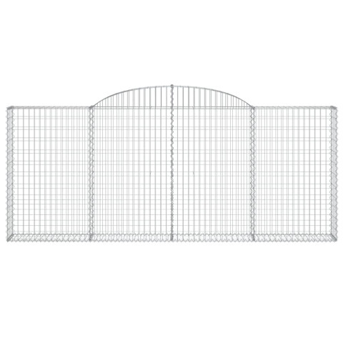 Paniers à gabions arqués 4 pcs 300x30x120/140 cm fer galvanisé