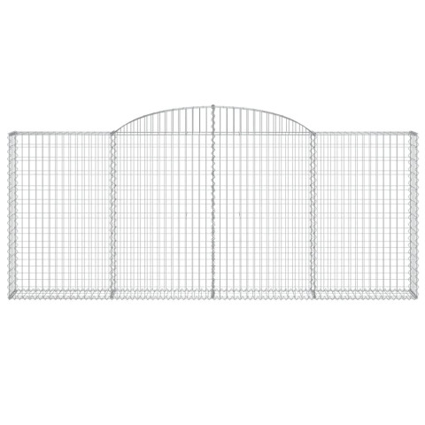 Paniers à gabions arqués 10 pcs 300x30x120/140 cm fer galvanisé